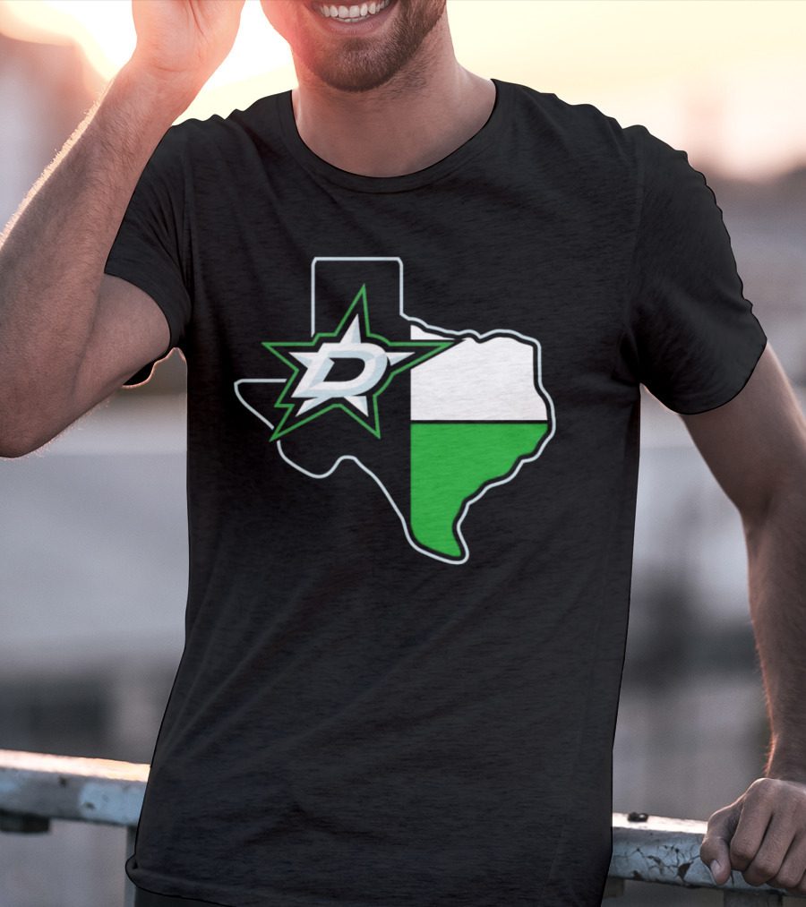 Dallas Stars NHL Texas Outline And Emblem T-Shirt