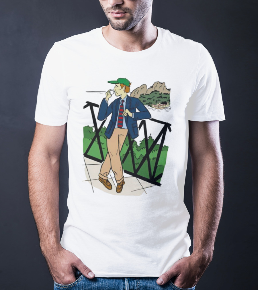 Dick Carroll Roy Rober’s Green Cap And Cityscape Pipe Smoker T-Shirt