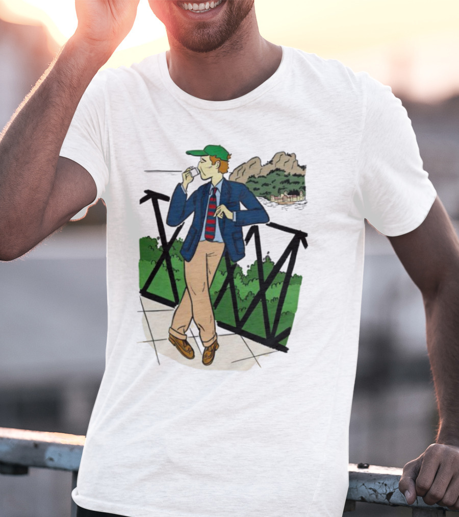 Dick Carroll Roy Rober’s Green Cap And Cityscape Pipe Smoker T-Shirt