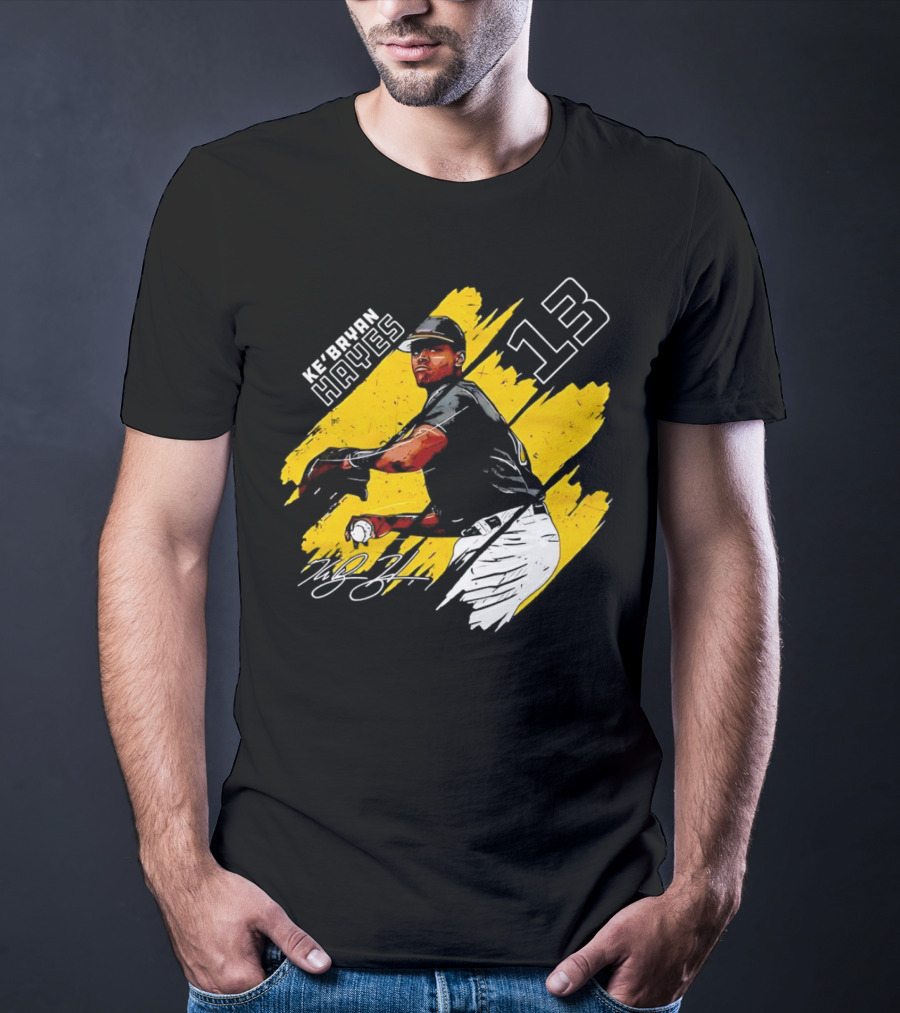 Ke’Bryan Hayes Pittsburgh Pirates Baseball 13 Signature Cartoon T-Shirt