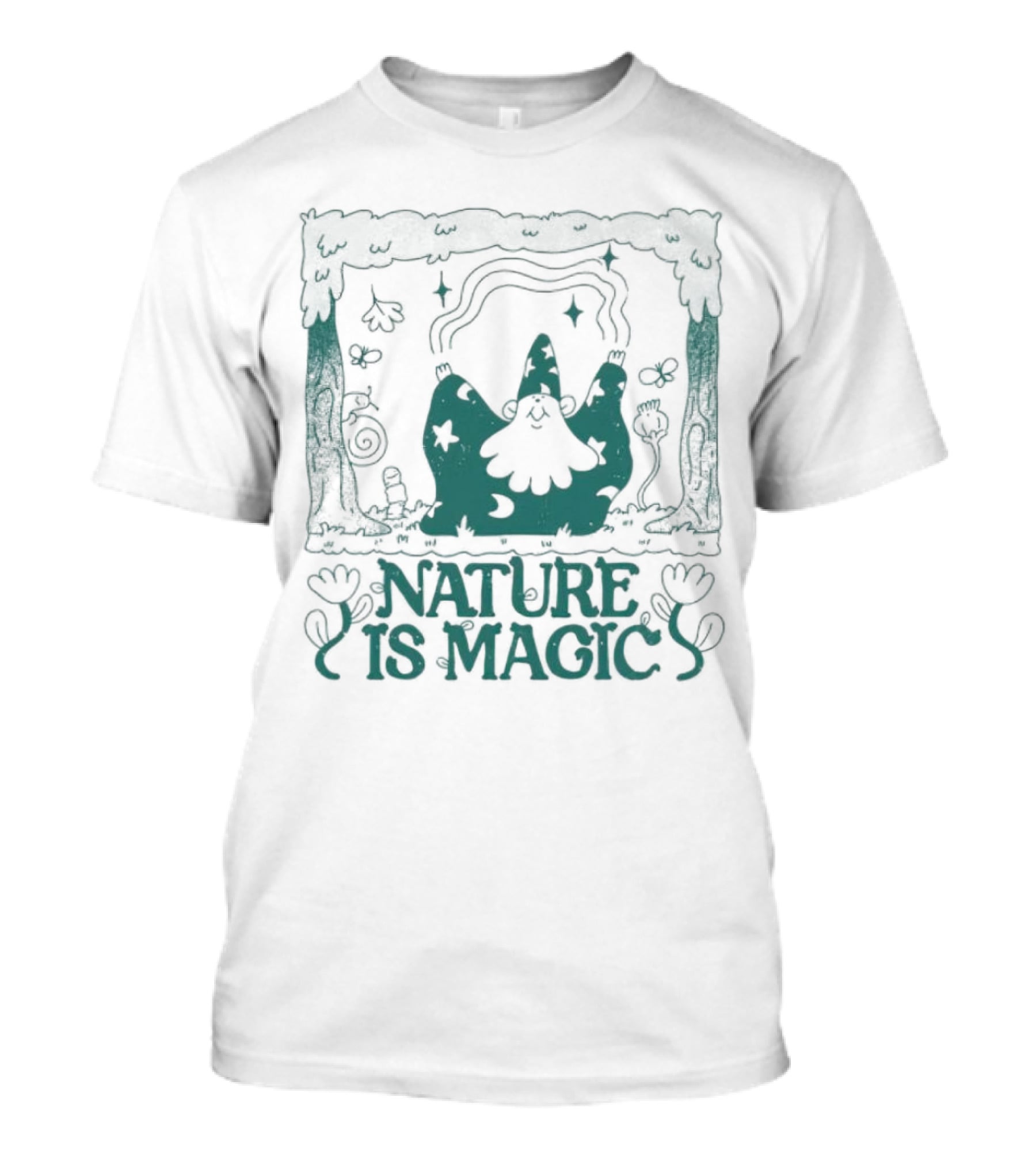 Wizard In Enchanted Forest: Nature Is Magic T-Shirt