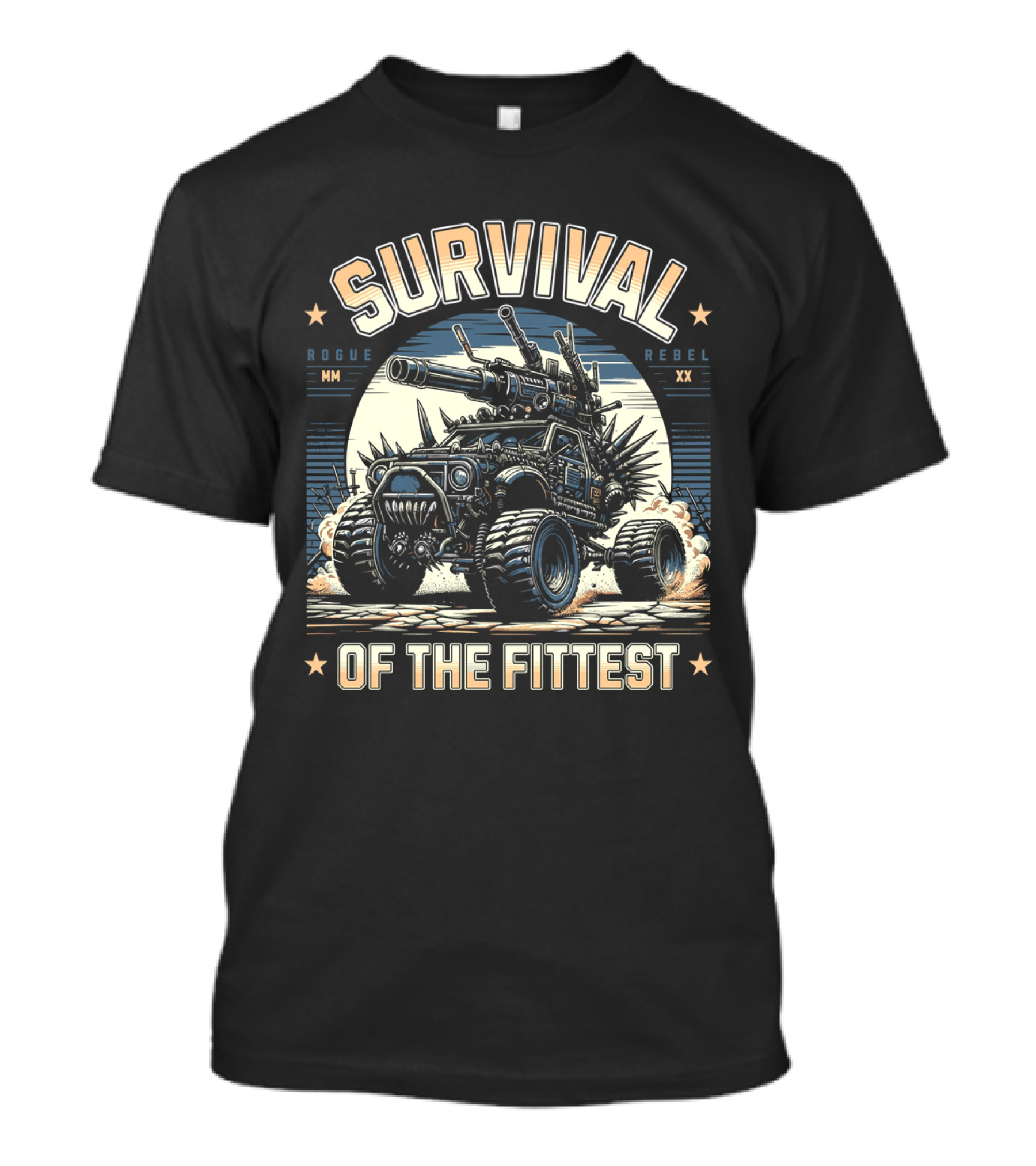 Survival Of The Fittest Rogue Rebel Monster Truck T-Shirt