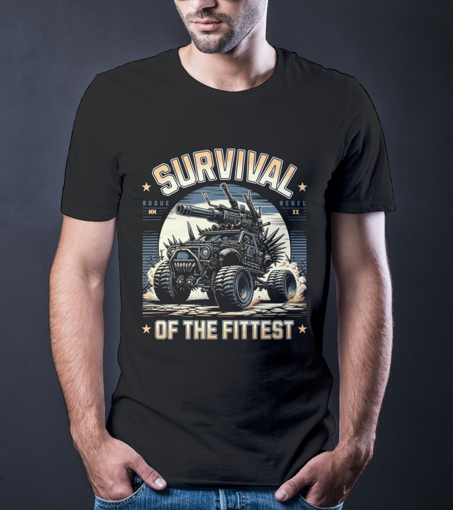 Survival Of The Fittest Rogue Rebel Monster Truck T-Shirt