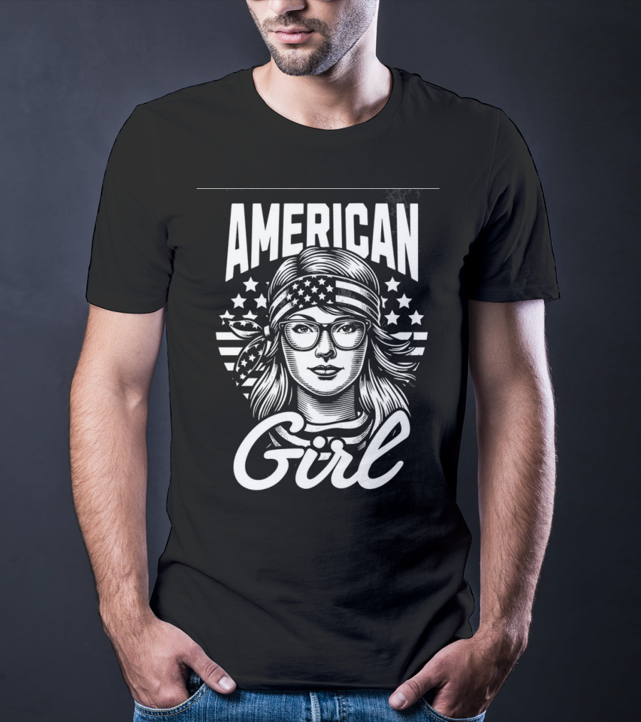 American Girl Stars And Stripes Bandana And Glasses T-Shirt