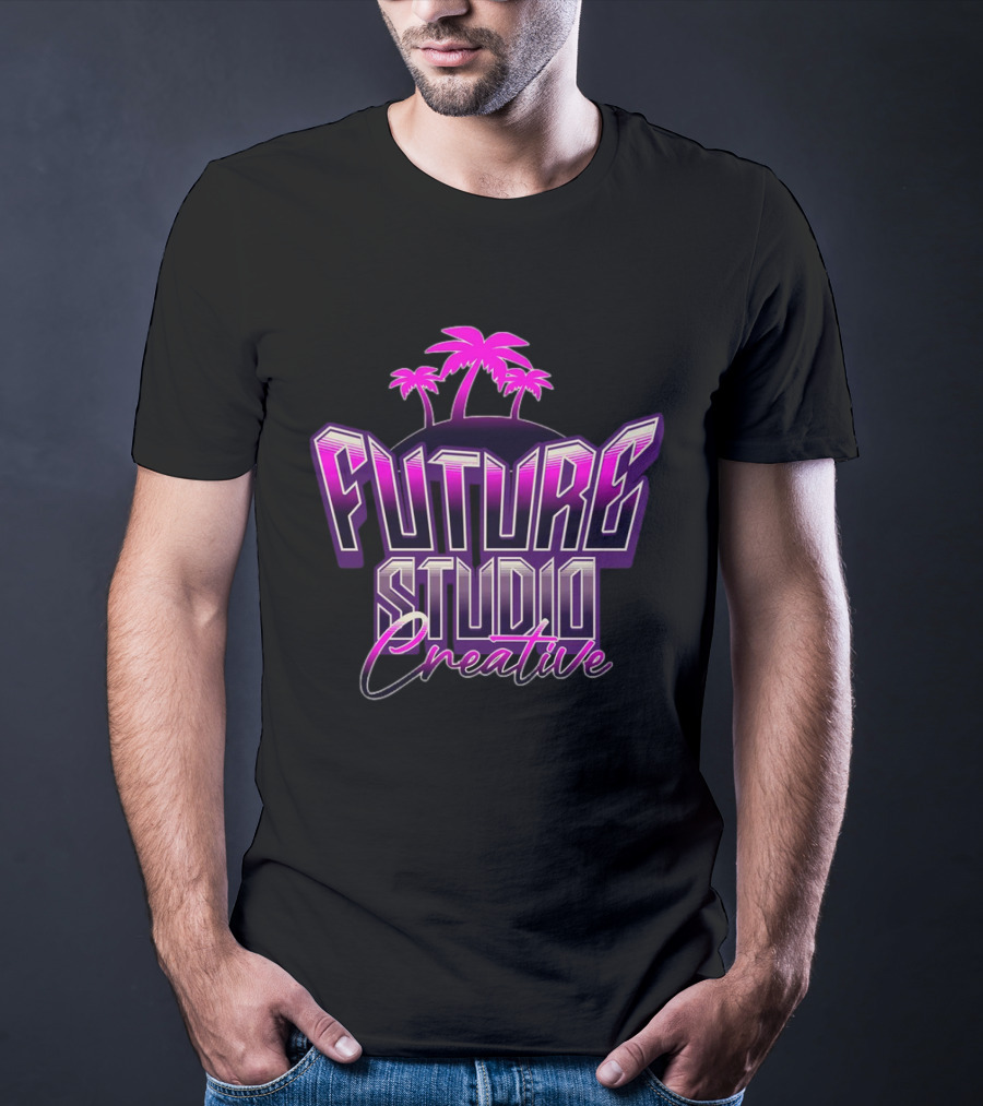 Future Studio Creative Synthwave Neon Palms T-Shirt