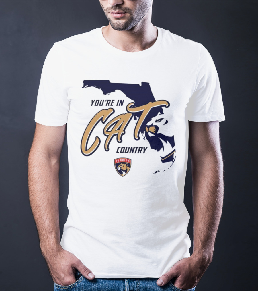 Florida Panthers You're In Cat Country Map Outline T-Shirt