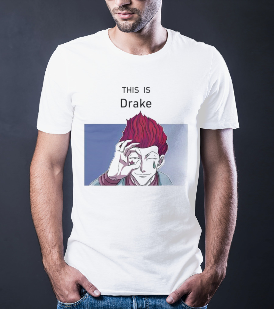 Hisoka This Is Drake Tear Symbol Pink Hair Anime Meme T-Shirt