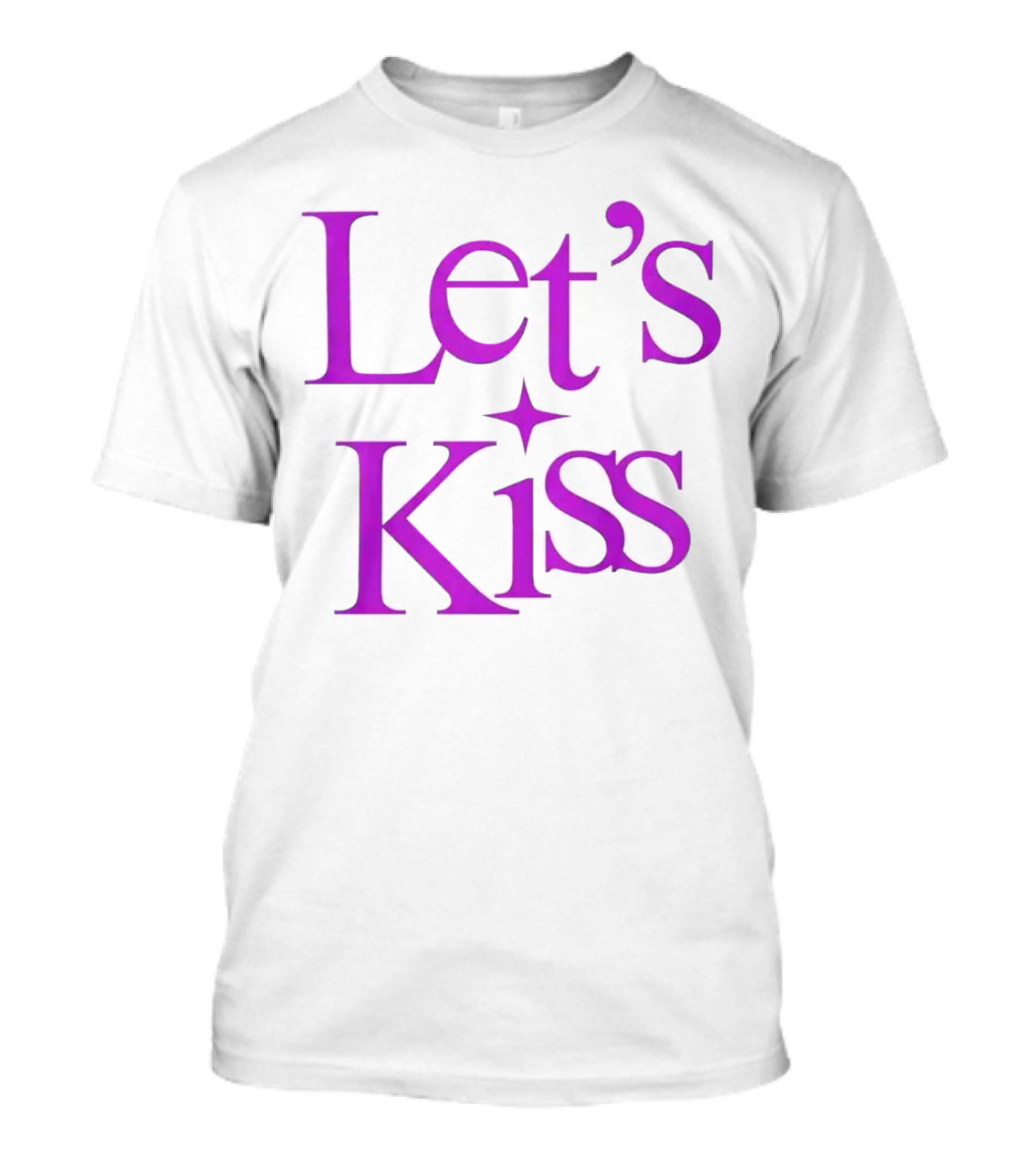 Let’s Kiss Starry Violet Text T-Shirt