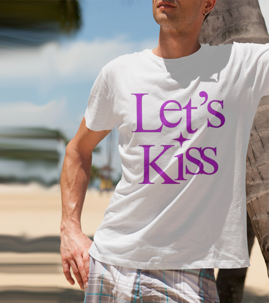 Let’s Kiss Starry Violet Text T-Shirt