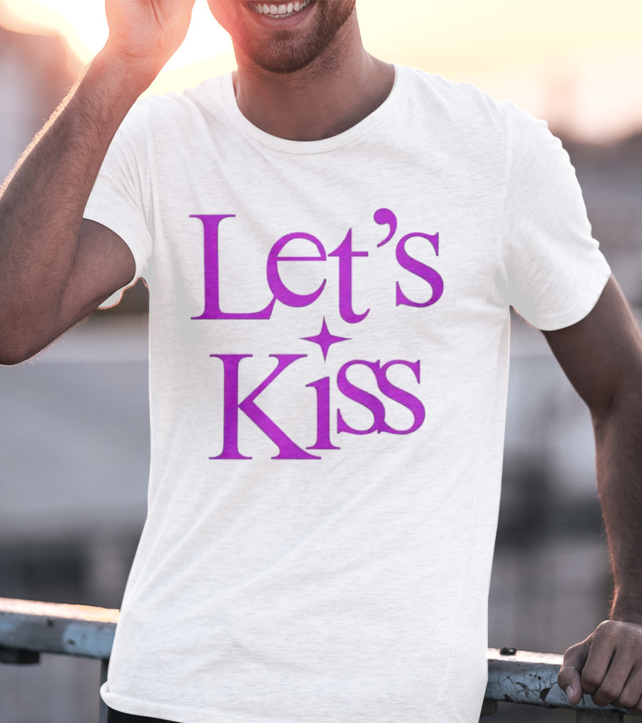 Let’s Kiss Starry Violet Text T-Shirt