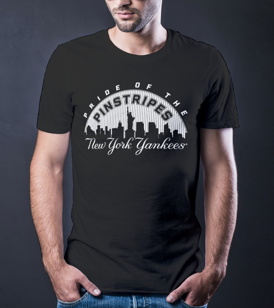 Pride Of The Pinstripes New York Yankees Skyline T-Shirt