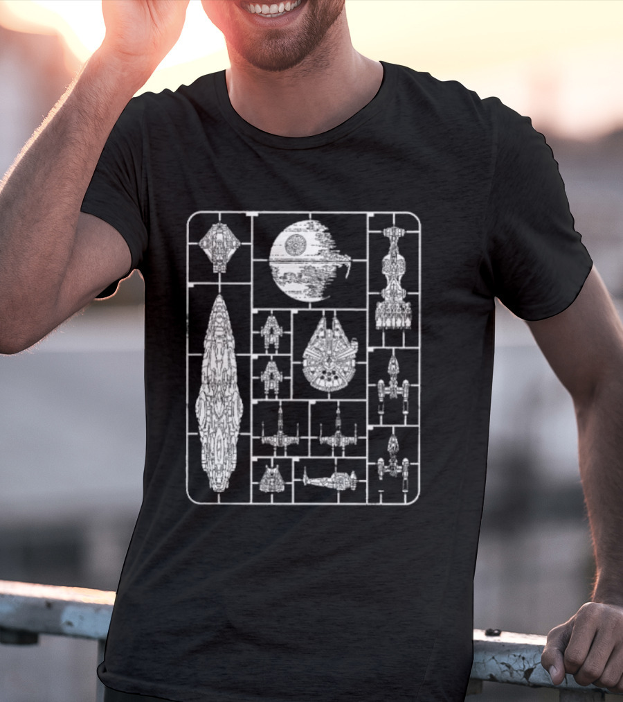 Star Wars Spacecraft Rebellion Model Kit Blueprint T-Shirt