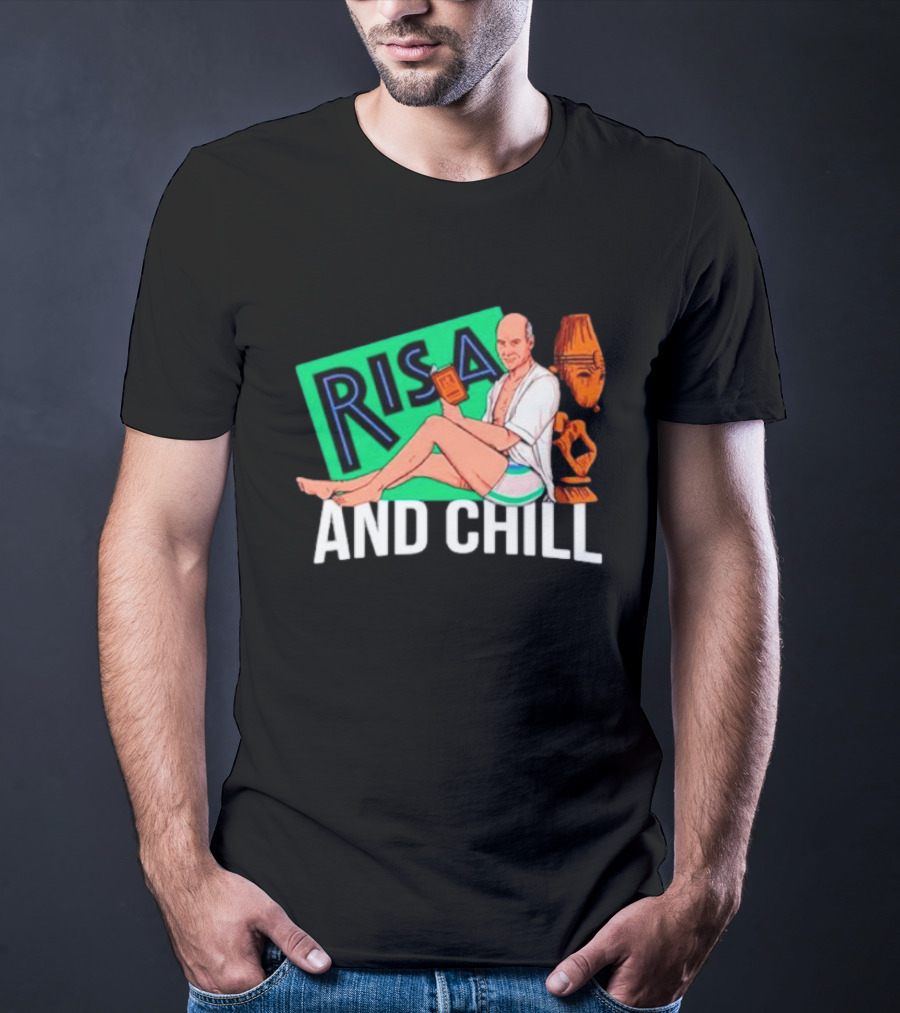 Risa And Chill Star Trek Parody Patrick Stewart Tropical Vacation Relaxation T-Shirt