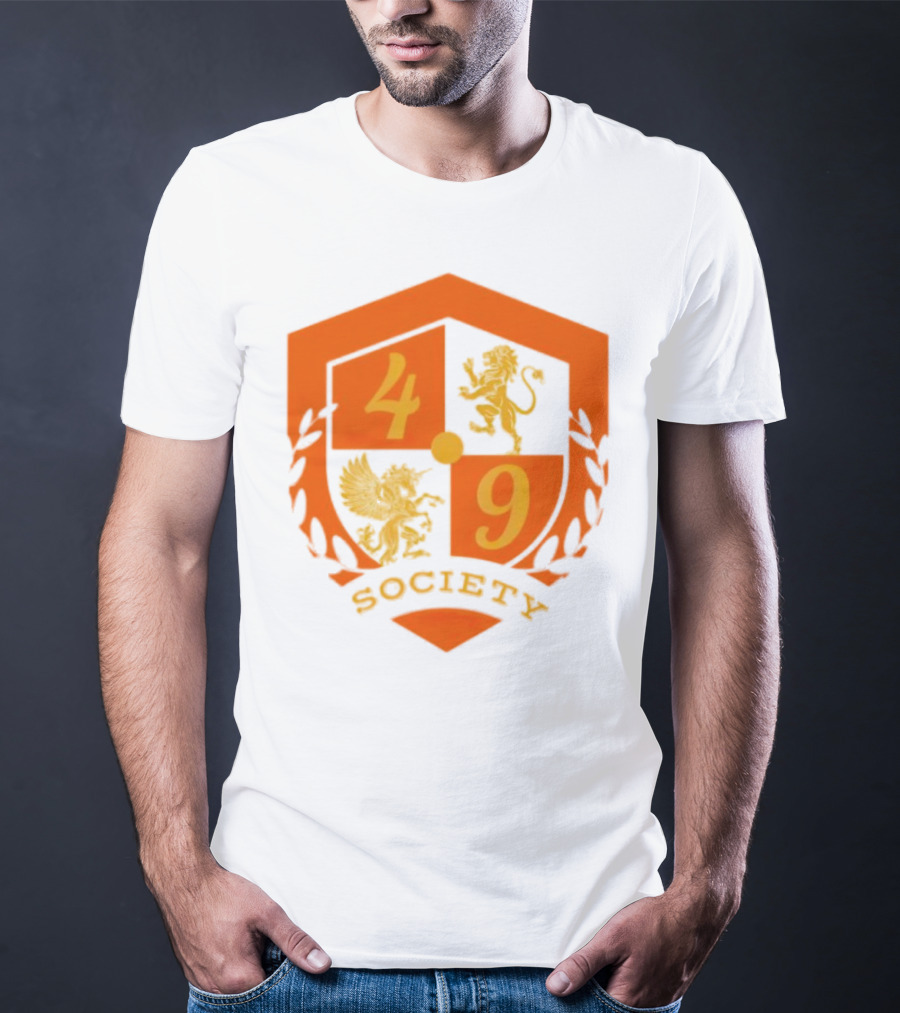 49 Society Crest With Heraldic Lion And Griffin Emblem T-Shirt