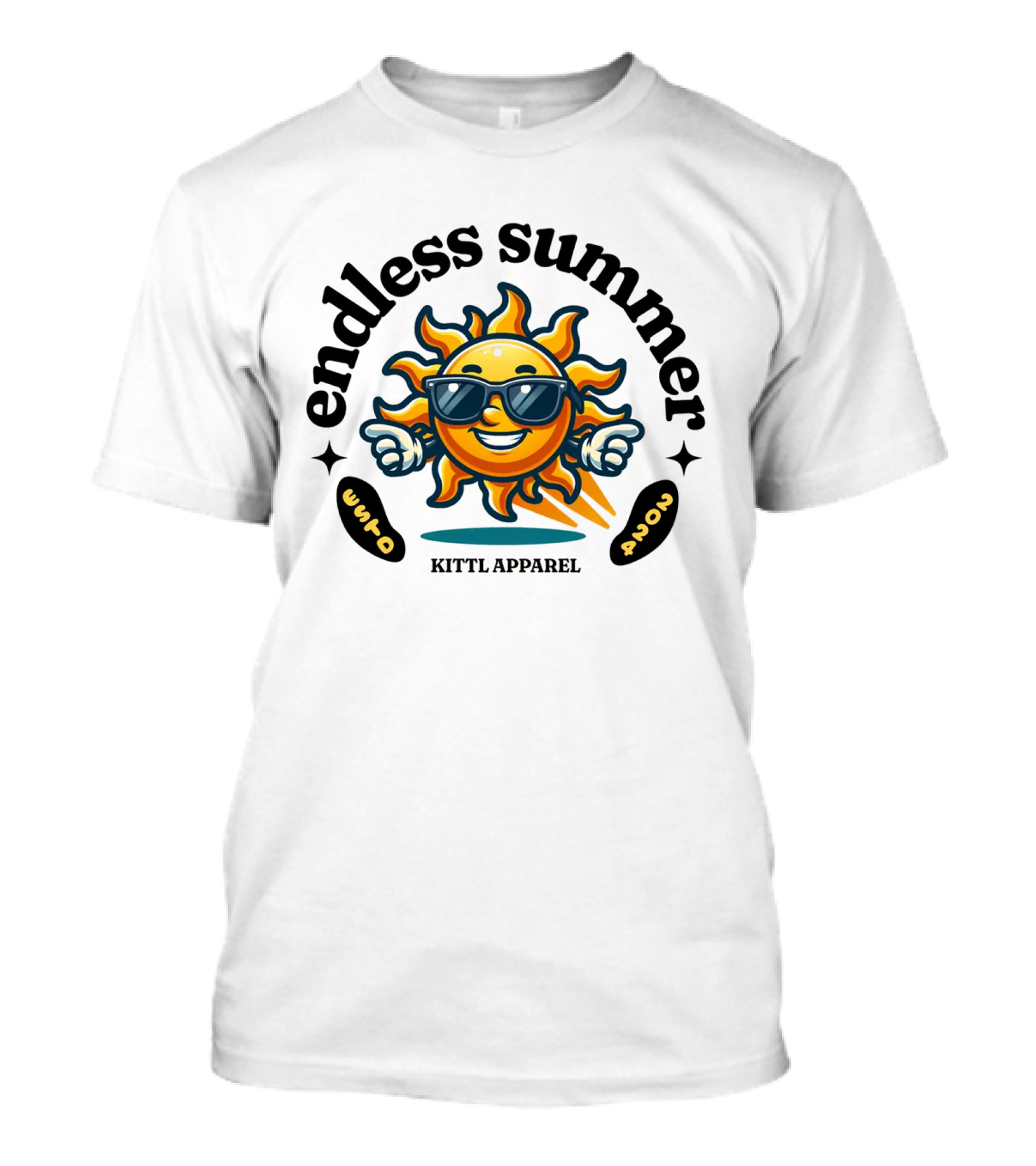 Endless Summer Kittl Apparel Sun With Sunglasses T-Shirt