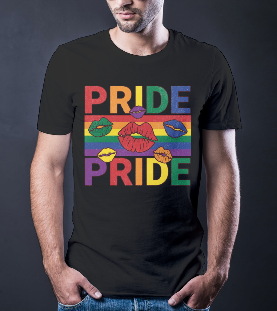 Pride Kisses Rainbow Lips Pride T-Shirt
