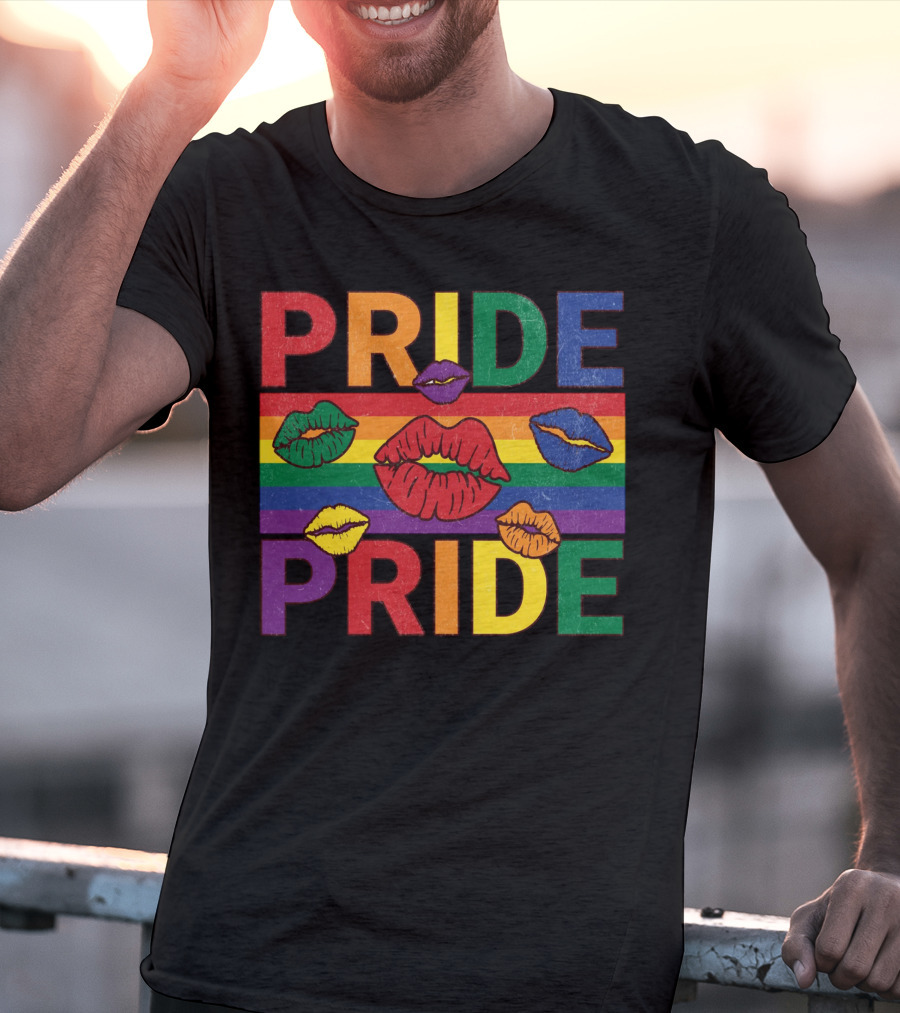 Pride Kisses Rainbow Lips Pride T-Shirt