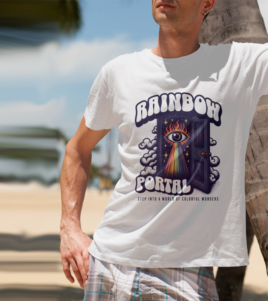 Rainbow Portal Step Into A World Of Colorful Wonders T-Shirt