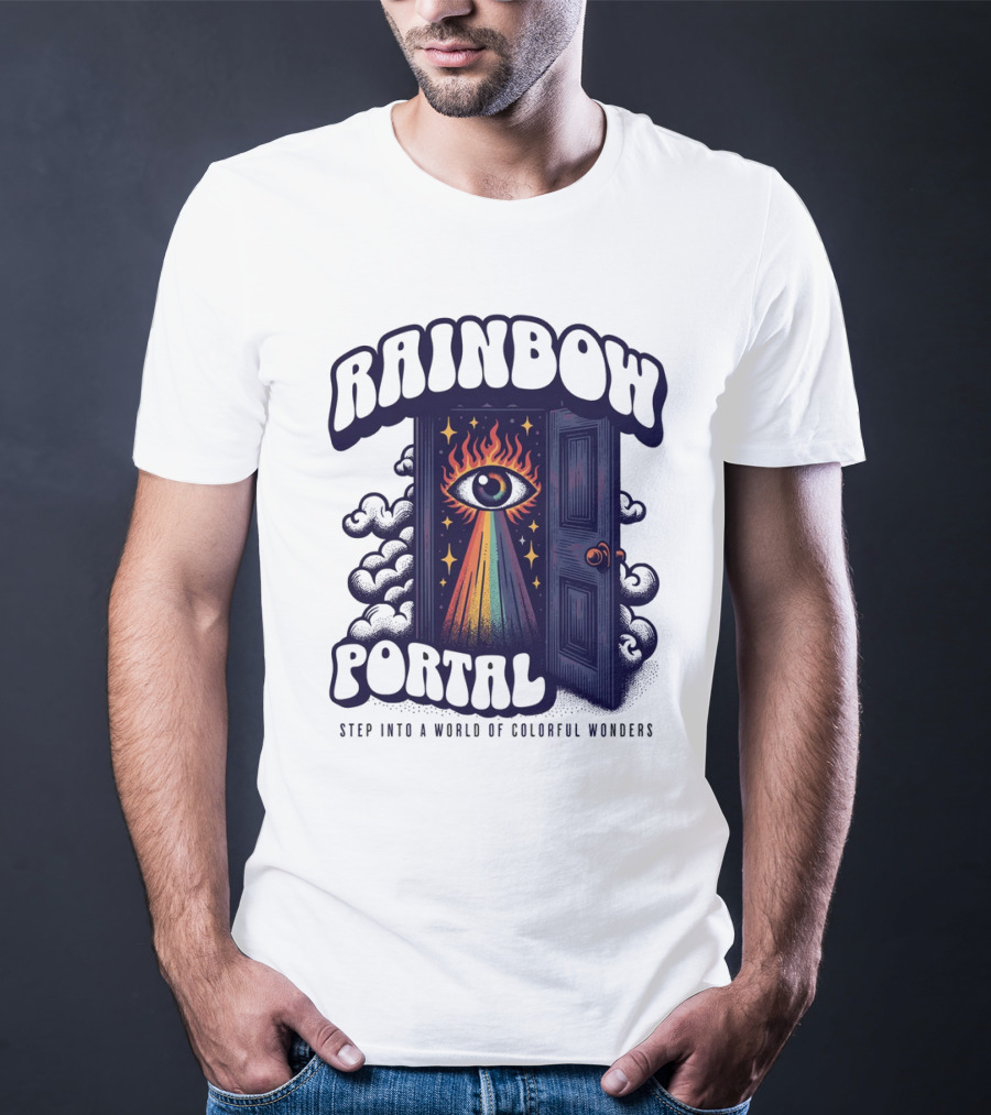 Rainbow Portal Step Into A World Of Colorful Wonders T-Shirt