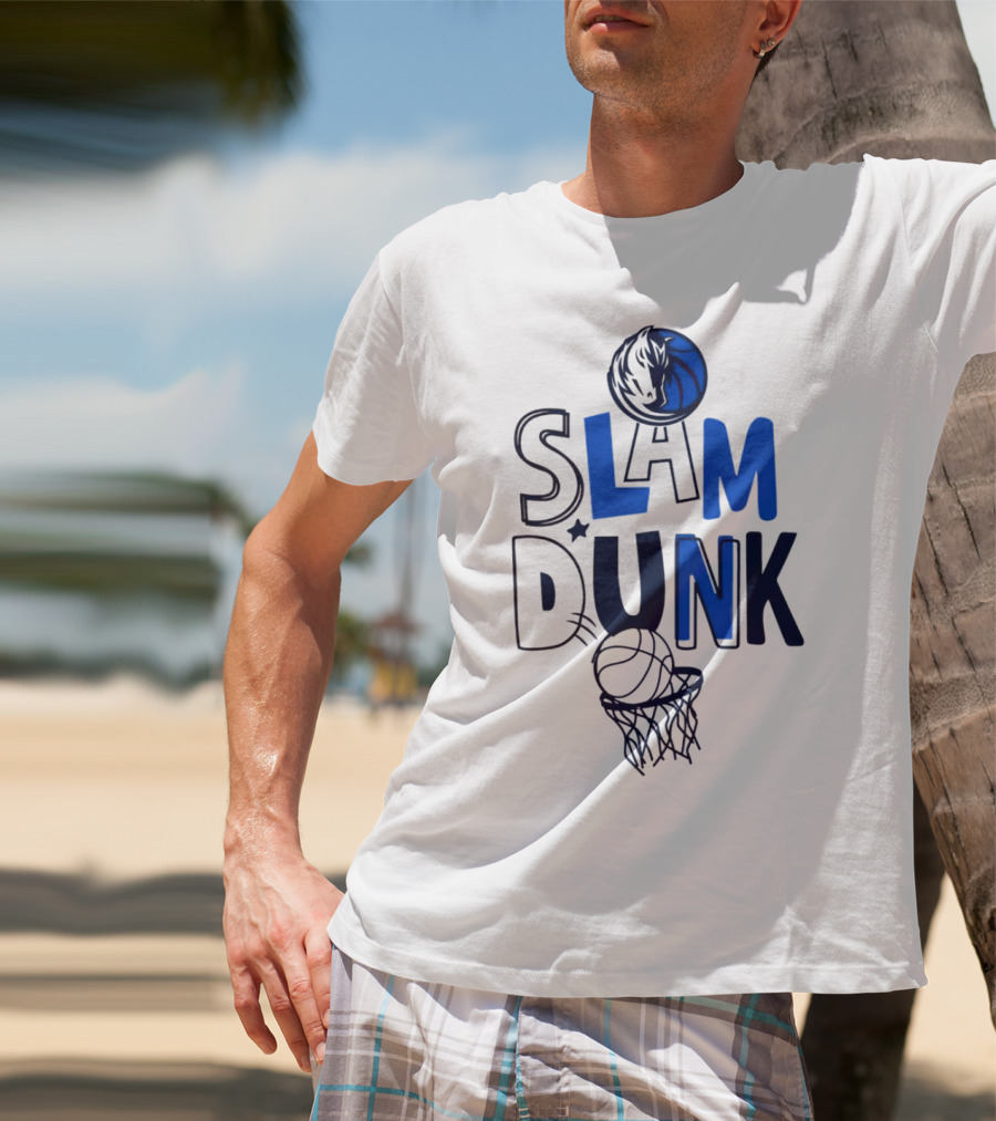 Dallas Mavericks NBA Slam Dunk Basketball T-Shirt