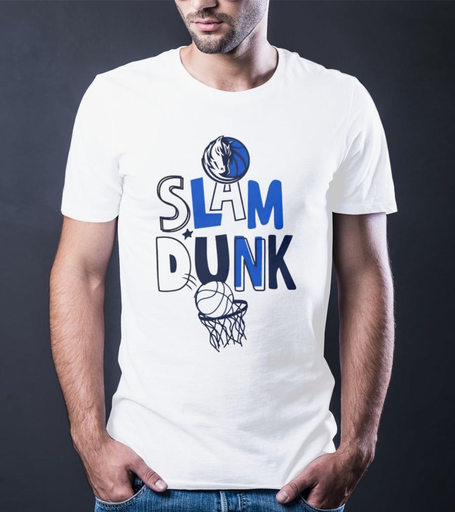 Dallas Mavericks NBA Slam Dunk Basketball T-Shirt