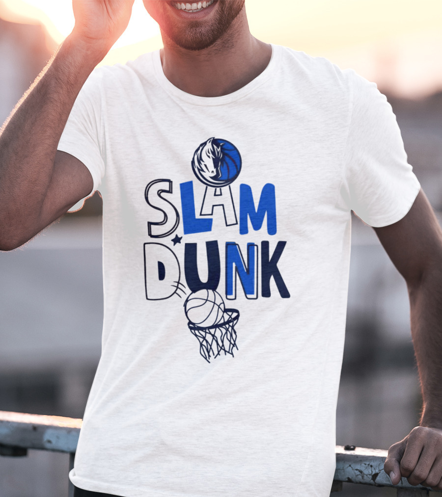 Dallas Mavericks NBA Slam Dunk Basketball T-Shirt