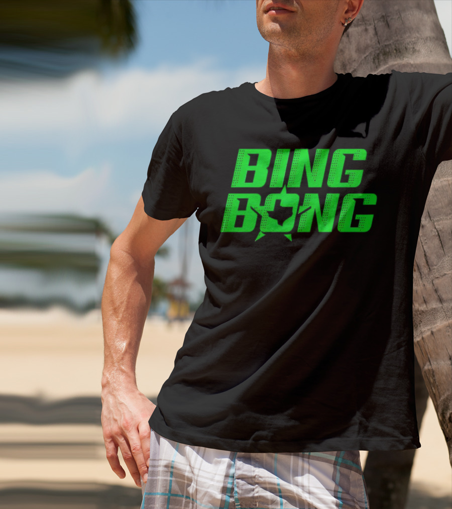Dallas Stars Bing Bong Sports Text Logo Star Emblem T-Shirt