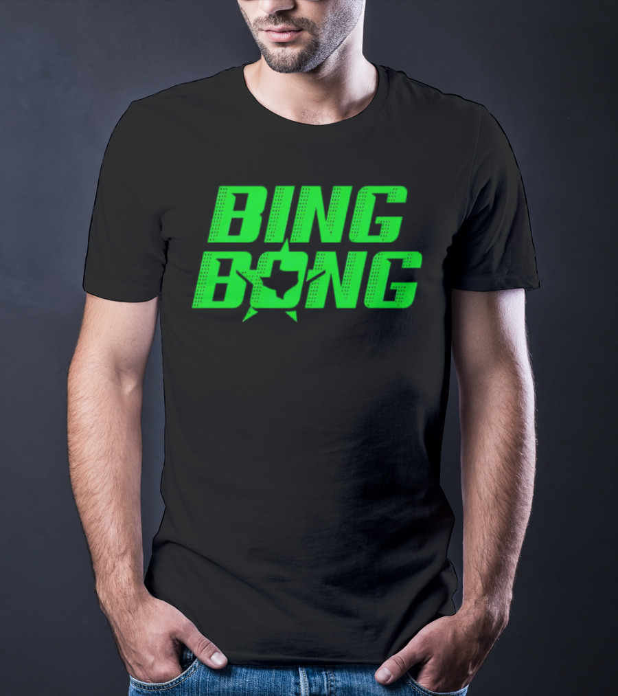 Dallas Stars Bing Bong Sports Text Logo Star Emblem T-Shirt