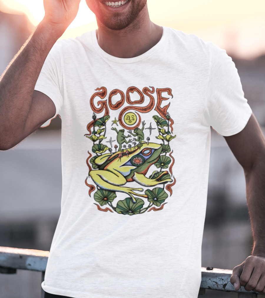 Goose The Band Frog Sun Nature Motif T-Shirt