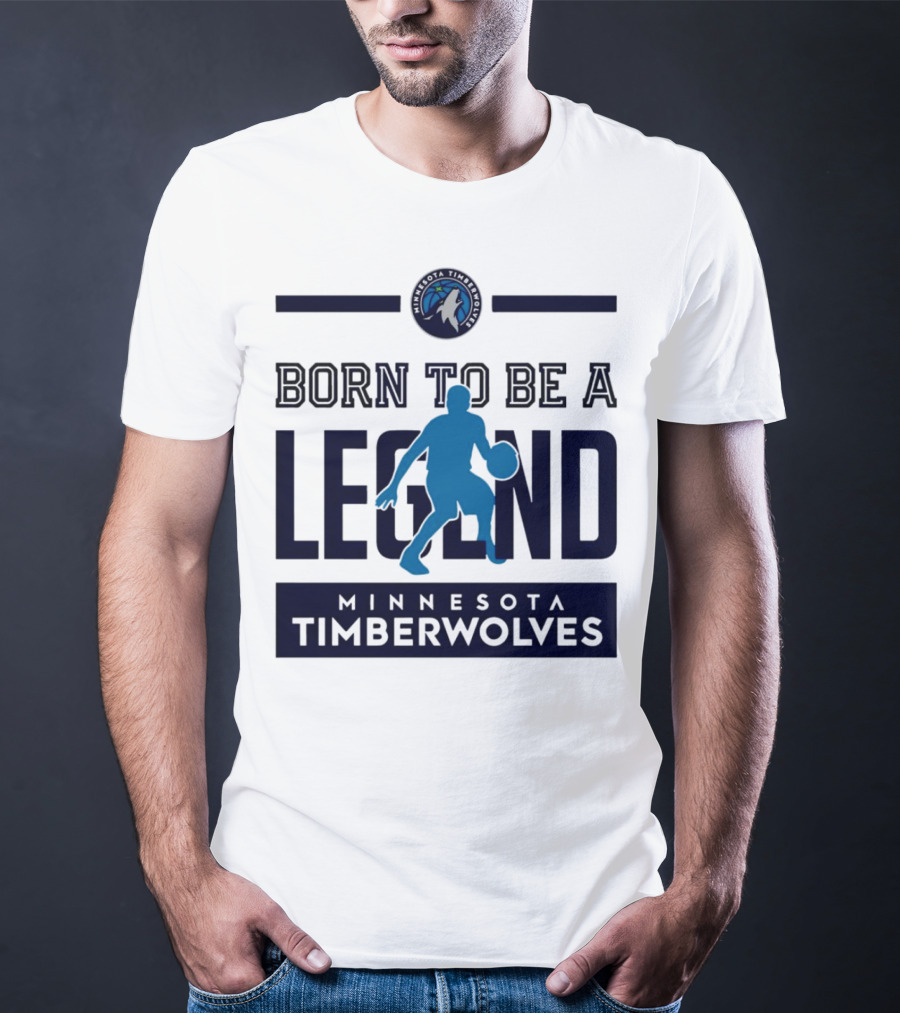 Minnesota Timberwolves Born To Be A Legend With Wolf Logo And Basketball Player T-Shirt