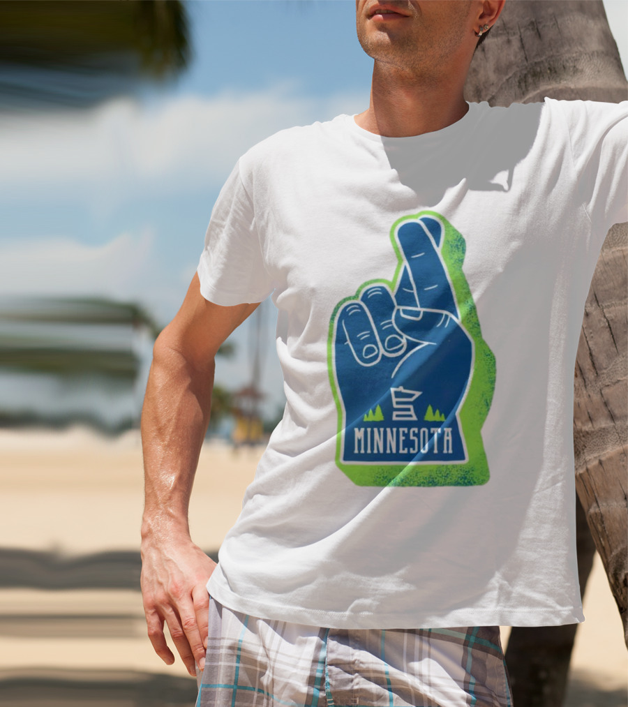 Minnesota Timberwolves Fingers Crossing Foam Hand T-Shirt