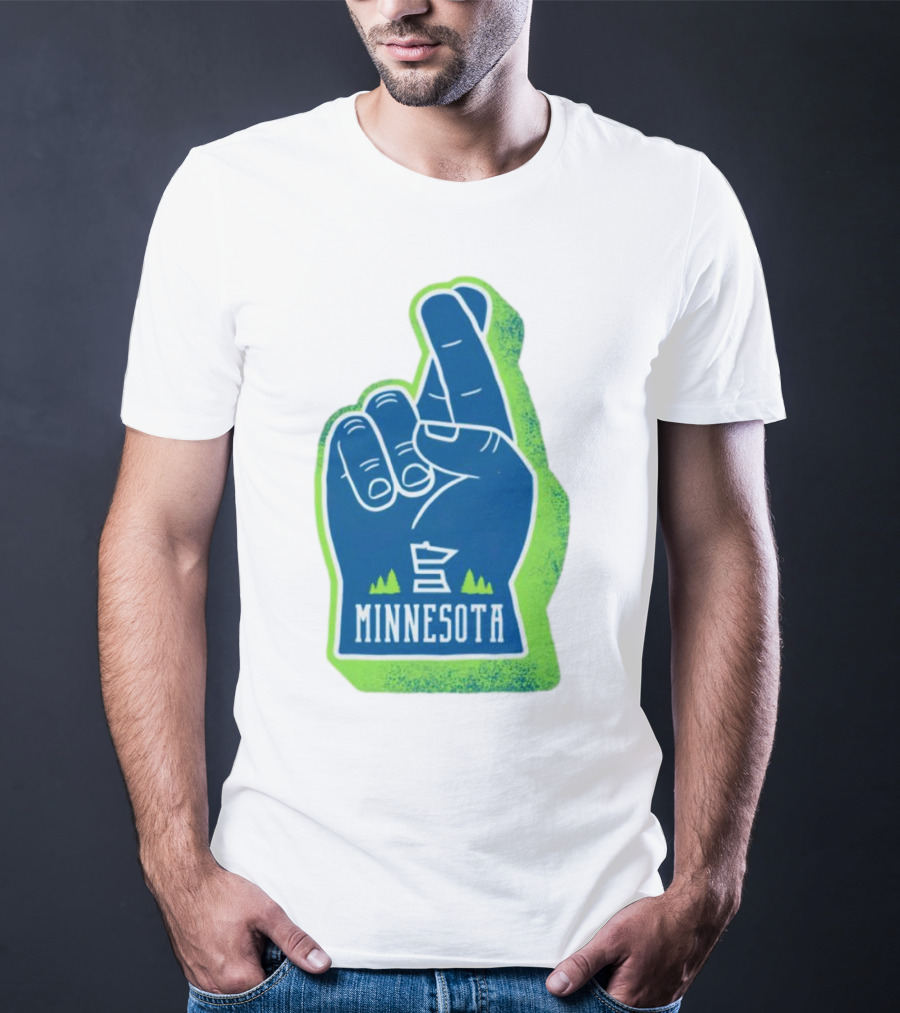 Minnesota Timberwolves Fingers Crossing Foam Hand T-Shirt