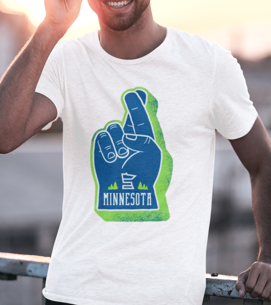 Minnesota Timberwolves Fingers Crossing Foam Hand T-Shirt