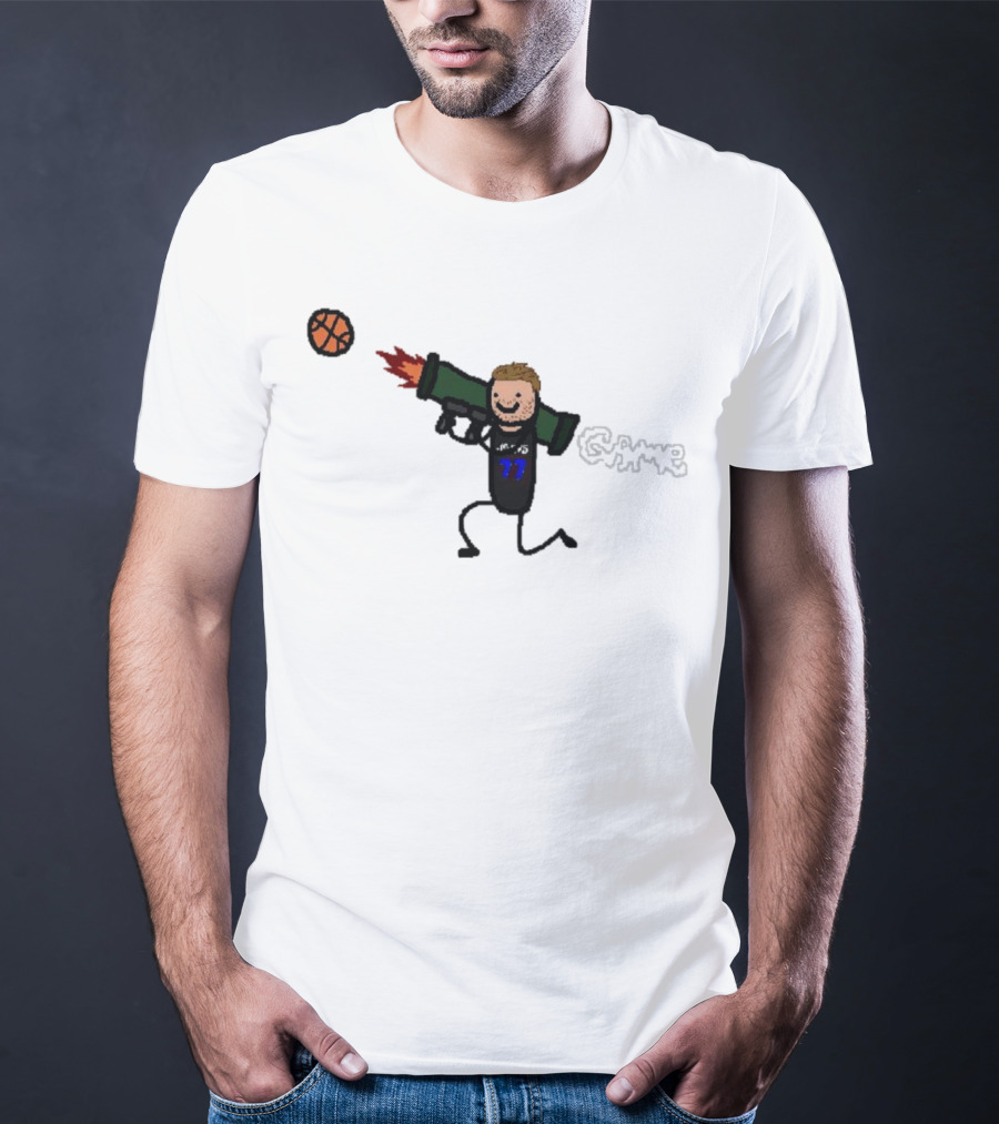 Dallas Mavericks Luka Doncic Bazooka Doncic Cartoon Basketball Action T-Shirt