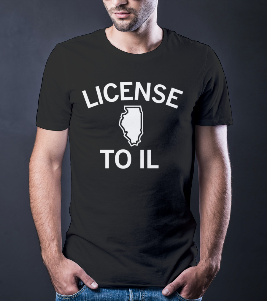 License To IL Map With Illinois Outline T-Shirt
