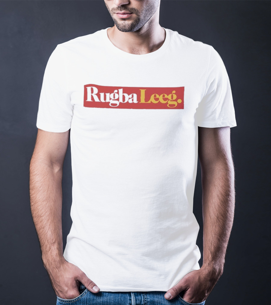 Rugba Leeg Bold Red Yellow Box Text T-Shirt