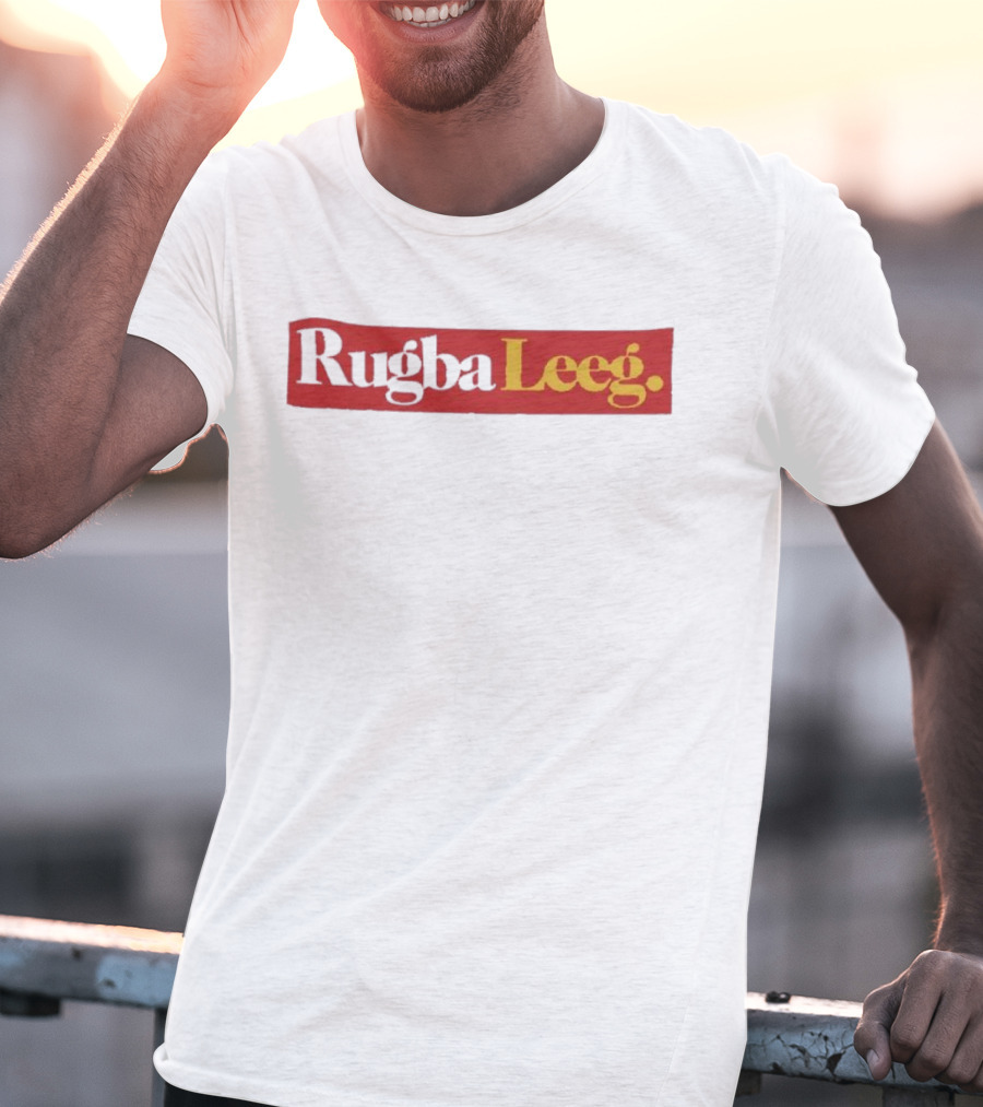 Rugba Leeg Bold Red Yellow Box Text T-Shirt