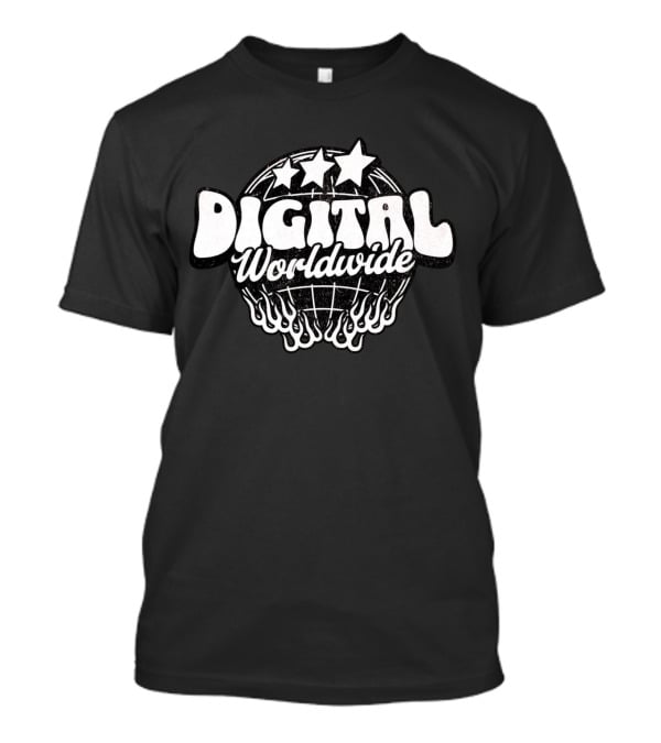 Digital Worldwide Stars Globe Flame T-Shirt