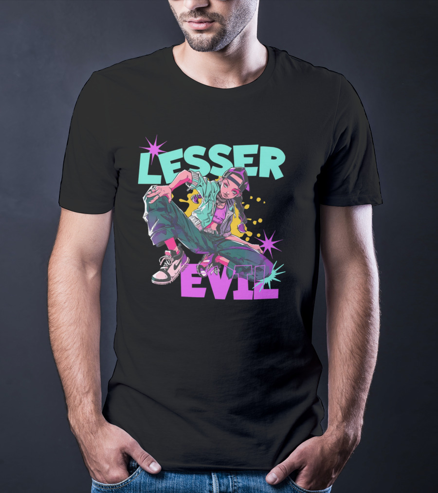 Lesser Evil Vintage Anime Hip Hop Style Streetwear T-Shirt