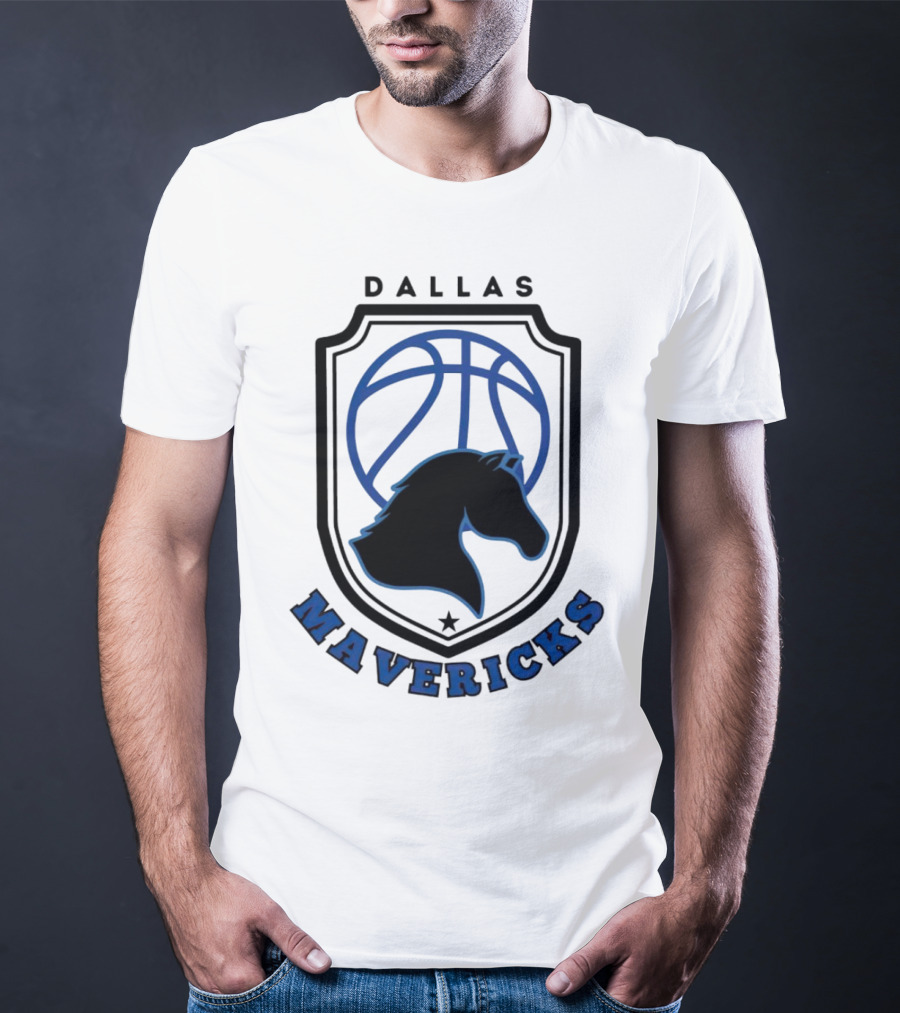 Dallas Mavericks Vintage NBA Basketball Logo Horse Emblem T-Shirt