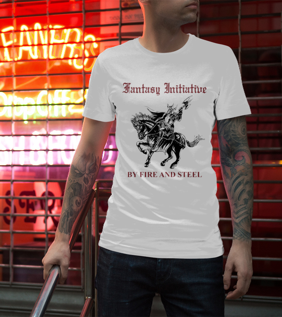 Fantasy Initiative By Fire And Steel Knight On Horseback T-Shirt