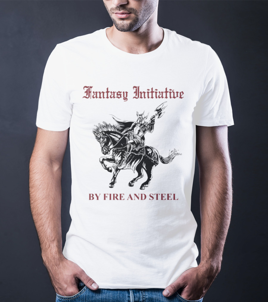 Fantasy Initiative By Fire And Steel Knight On Horseback T-Shirt