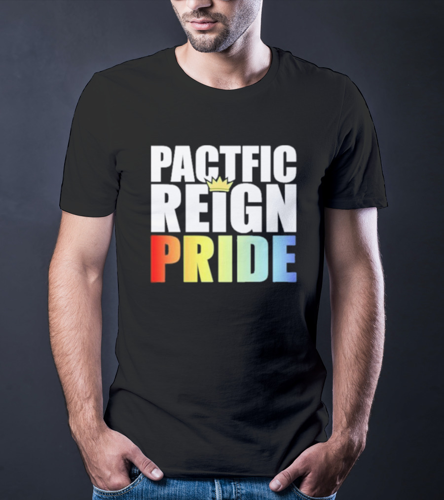 Pacific Reign Pride Crown Rainbow Colors T-Shirt