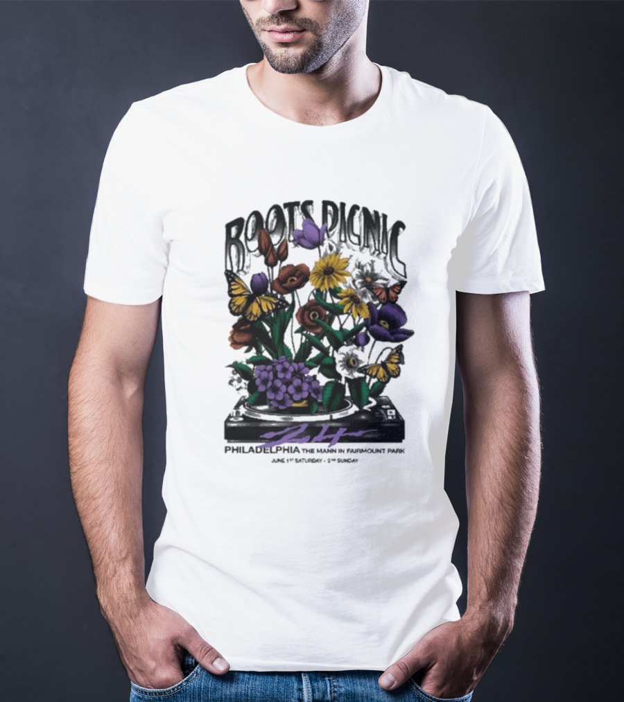 Roots Picnic Philadelphia Fairmount Park Flowers June T-Shirt