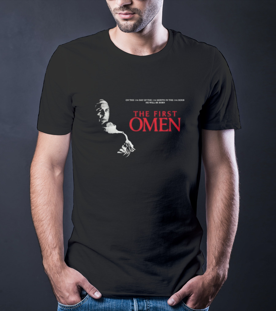 The First Omen On The 6th Day Of The 6th Month In The 6th Hour He Will Be Born Horror Film Inspired T-Shirt