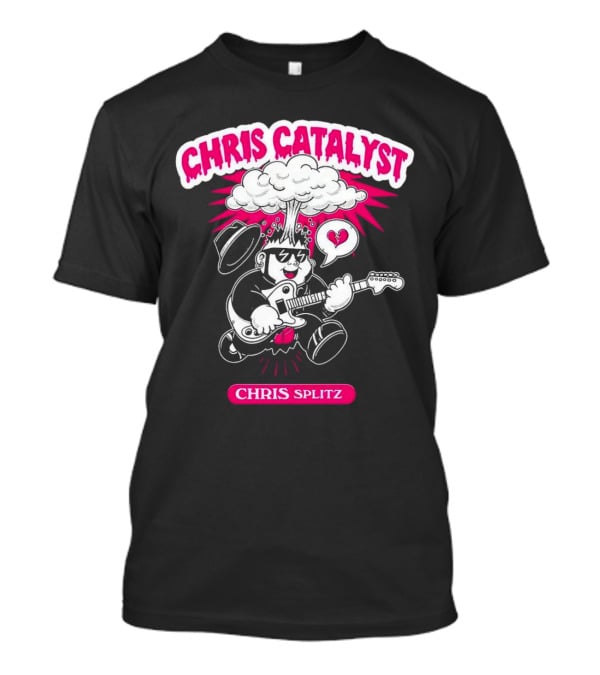 Chris Catalyst Chris Splitz Guitar Explosion Heart T-Shirt