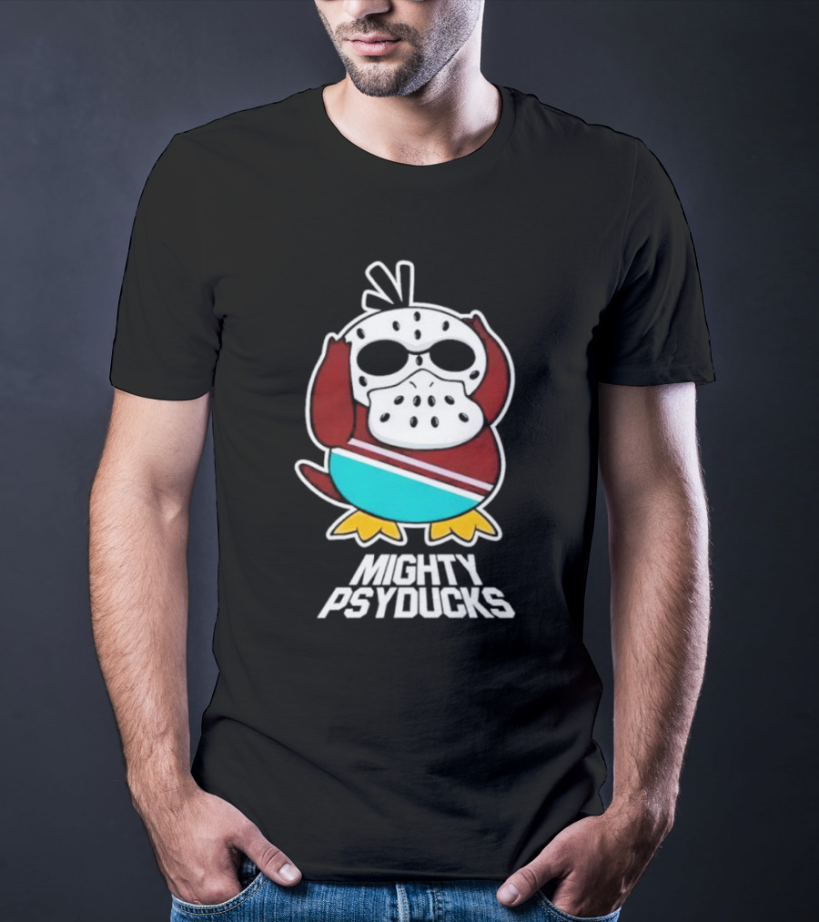 Mighty Psyducks Confused Duck Hockey Mask T-Shirt