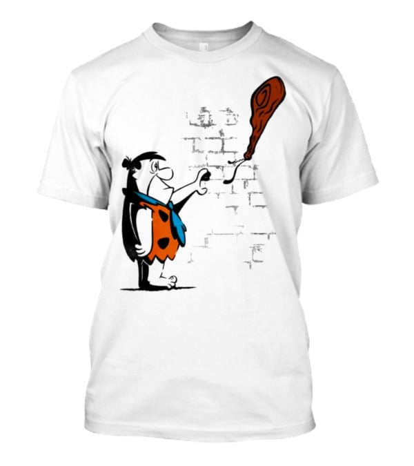 Fred Flintstone Balloon Meat Banksy Mashup T-Shirt