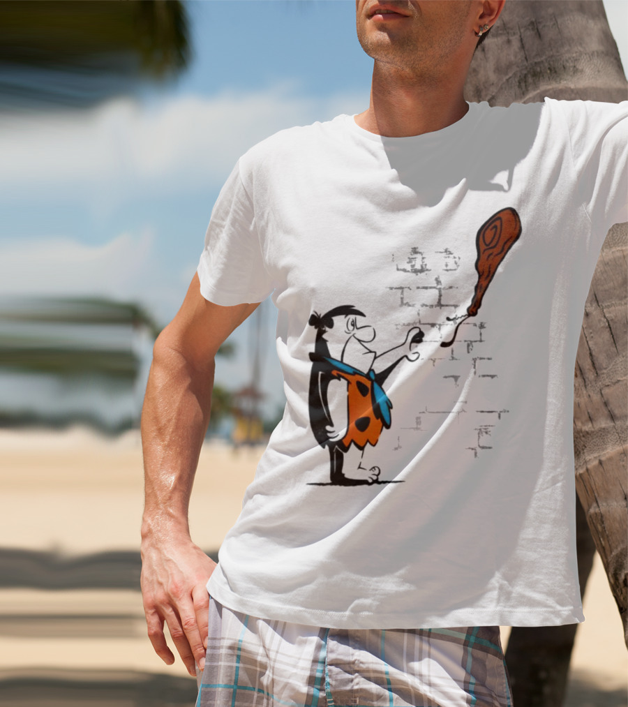 Fred Flintstone Balloon Meat Banksy Mashup T-Shirt