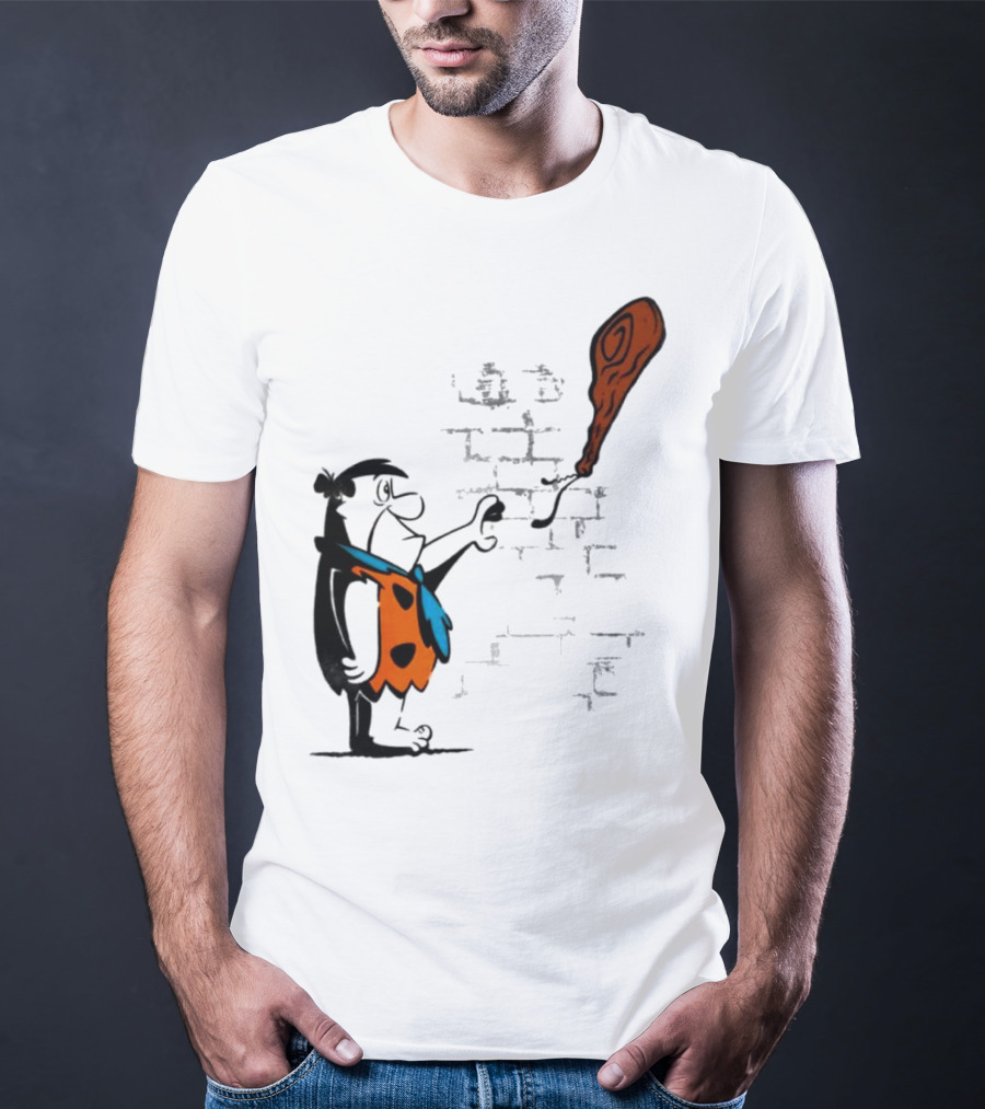 Fred Flintstone Balloon Meat Banksy Mashup T-Shirt